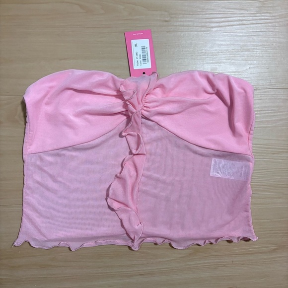 3 for $30 🌸 Edikted Solange Mesh Tube Top Pink Sheer Strapless Y2K Party XL NWT - Picture 4 of 8